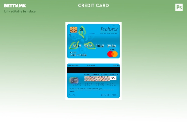 Модерен стил шаблон за мастер дебитна картичка на Камерун Ecobank банка